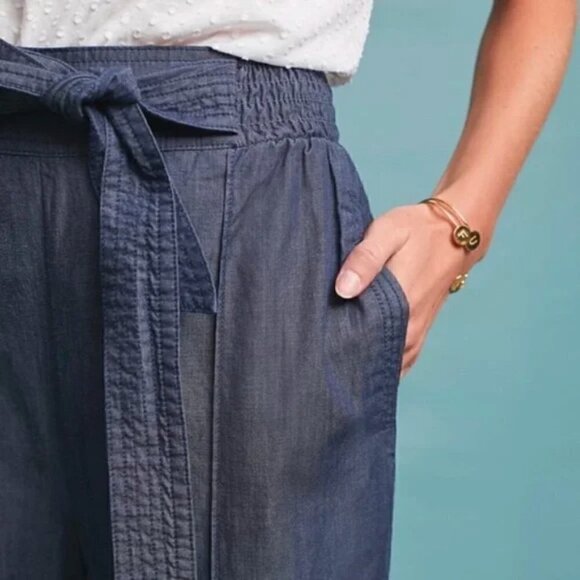 Anthropologie Traveler Chambray Tie-Waist Joggers XS - Picture 3 of 13